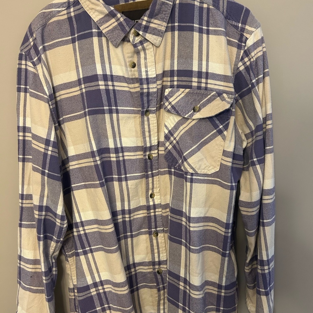Men's Periwinkle and Cream Plaid Shirt